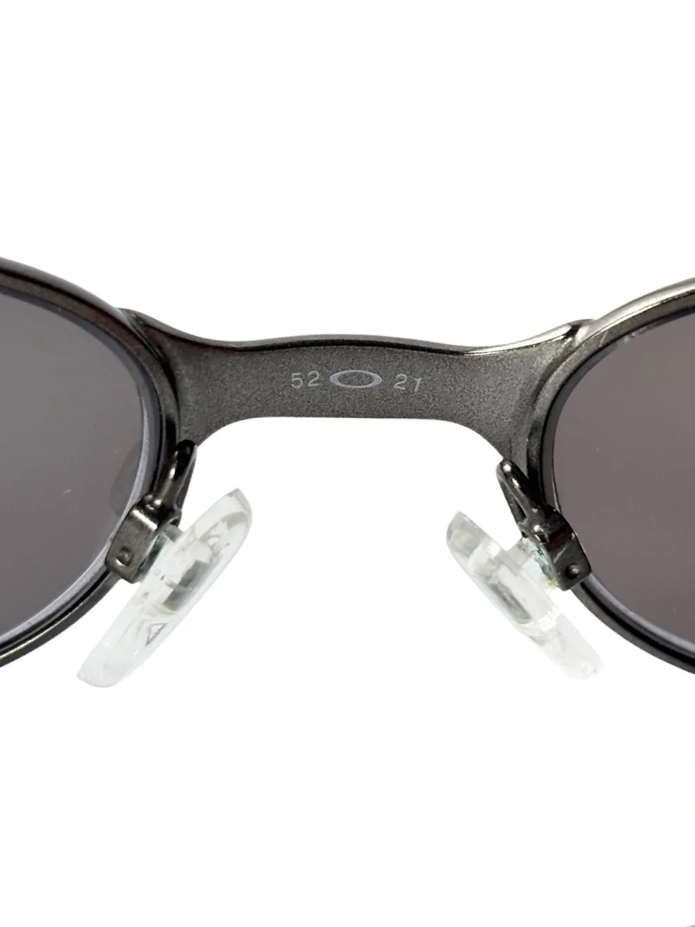 Oakley Vintage E Wire 2.1 Rx Pewter metal light blue mirror polarized sunglasses